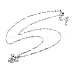 Collane con pendente da donna in ottone con micro pavé di zirconi trasparenti&nbsp;NJEW-B100-01P