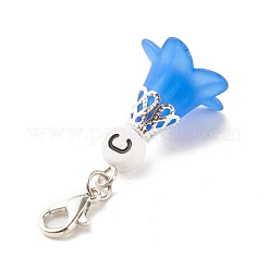 Decorazione pendente in acrilico trasparente fiore smerigliato&nbsp;HJEW-JM00628-03