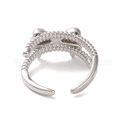 Anneau de manchette ouvert en laiton micro pavé de zircone cubique&nbsp;RJEW-K256-58E-P