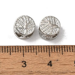 Placcatura a cremagliera piatta rotonda con perline in ottone ad albero&nbsp;KK-F873-27P