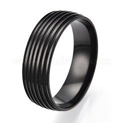201 geriffelte Fingerringfassungen aus Edelstahl&nbsp;STAS-WH0047-02EB