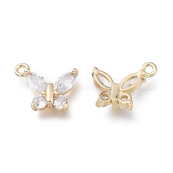 Pendentifs en laiton micro zircone cubique transparente&nbsp;ZIRC-H101-04G