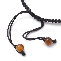 Braccialetti con perline intrecciate rondelle naturali in occhio di tigre&nbsp;BJEW-TA00492-02