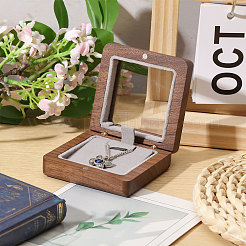 Cajas de madera para guardar insignias con ventana transparente y tapa magnética.&nbsp;CON-WH0107-101B