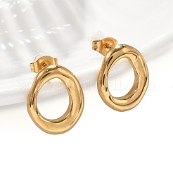 Boucles d'oreilles ovales épaisses en acier inoxydable 304 pour femmes&nbsp;EJEW-K306-28G