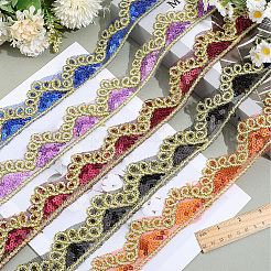Ruban de dentelle polyester scintillant&nbsp;SRIB-WH20020-049B