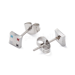 3 paires de losanges en émail de style 3 avec des boucles d'oreilles pendantes en forme d'étoile&nbsp;EJEW-B020-10P