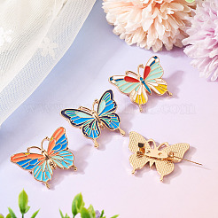4 épingle en émail papillon 4 couleurs&nbsp;JEWB-TA0001-21