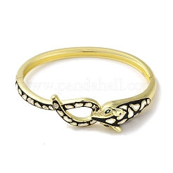 Bracelet à charnière léopard en laiton pavé de zircons cubiques verts pour femmes&nbsp;BJEW-K246-14G