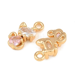 Ciondoli in ottone con micro pavé di zirconi rosa&nbsp;CU-CBA804C-14G