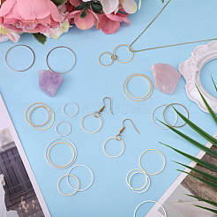 100 anneau de liaison rond en laiton de 10 styles&nbsp;KK-CA0003-74