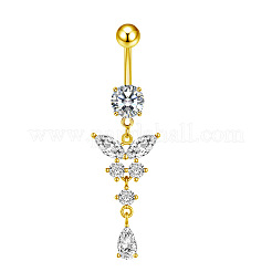 316L Chirurgenstahl Zirkonia Schmetterling Curved Barbell Dangle Bauchnabelpiercings&nbsp;WGB11C1-09