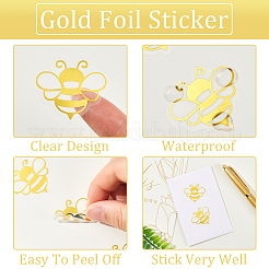 Selbstklebende Wortaufkleber aus Goldfolie&nbsp;DIY-WH20001-13H