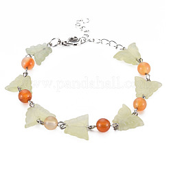 Schmetterling natürliche neue Jadeperlenarmbänder für Mädchenfrauen&nbsp;BJEW-S145-002B