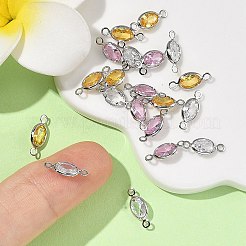 Ovale Verbindungsanhänger aus Messing mit Zirkonia-Pavé&nbsp;XGRQ2O871-439P