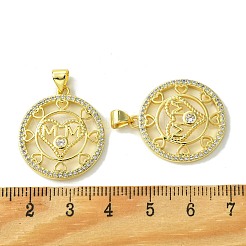 Colgantes de circonita cúbica con micropavé de latón para el día de la madre&nbsp;KK-H472-07G-05