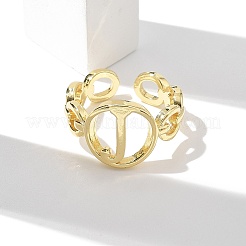 Anillos abiertos de latón para mujer&nbsp;RJEW-K289-01G-J