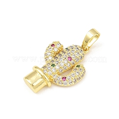 Pendentifs avec zircon cubiques à micro-pavés en laiton&nbsp;KK-K411-07G