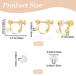 36 Stück Messing zum Anschrauben von Ohrclips&nbsp;KK-SP0001-18G