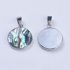 Abalone Muschel / Paua Muschel Anhänger&nbsp;SSHEL-L008-04P