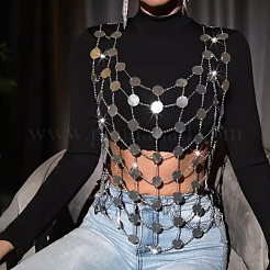 Gilet en maille à paillettes avec disque acrylique scintillant&nbsp;FS-WG277F6-01