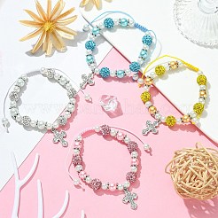 Kreuz-Legierungs-Strass-Anhänger-Armband für Damen&nbsp;BJEW-JB09485