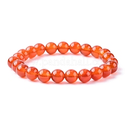 Bracelets extensibles en perles de cornaline naturelle teintes&nbsp;B072-4