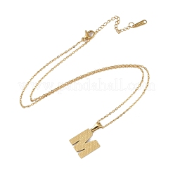 Collares colgantes de acero inoxidable 304 con letra inicial y baño de iones (IP)&nbsp;NJEW-M199-01G-M
