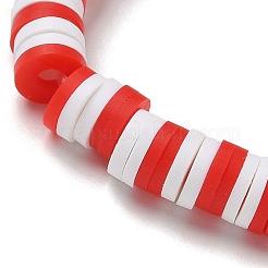 Bracelets extensibles élégants faits à la main en argile polymère avec perles heishi pour Noël&nbsp;MV9996-44