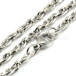 Modische 304 Edelstahl Seil Kette Halskette machen&nbsp;STAS-A028-N039-L