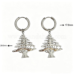 Pendientes colgantes de aro de acero inoxidable 304 para Navidad para mujer&nbsp;WG2F4B5-02