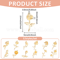 12pcs 12 styles pendentifs en laiton&nbsp;KK-ME0004-94
