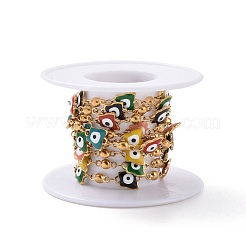Placcatura ionica (ip) farfalla smaltata con catene a maglie malocchio&nbsp;CHS-G020-01G-01