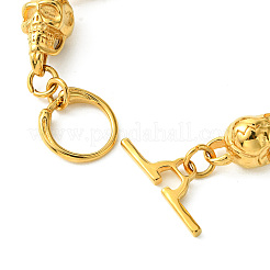Bracciali a catena con maglie a forma di teschio in acciaio inossidabile 304 con placcatura sotto vuoto in PVD per donne e uomini&nbsp;BJEW-L461-02G-01