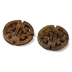 Gefärbte natürliche Xiuyan-Jade geschnitzte Langlebigkeitsanhänger&nbsp;G-M195-09B