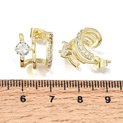 Boucles d'oreilles en laiton avec zircone cubique de micro pave&nbsp;KK-CBA6305-16G