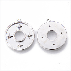 Messing micro pave klare zirkonia anhänger&nbsp;KK-N232-175P-NF