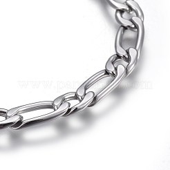 Bracciali a catena figaro in acciaio inossidabile 304 anti-appannamento&nbsp;BJEW-L637-04A-P