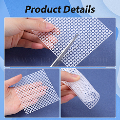 20 Stück quadratische Kunststoffnetz-Canvas-Platten in zwei Farben&nbsp;DIY-GF0009-67