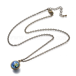 Collana di pendente di vetro&nbsp;NJEW-D281-B-14AB