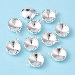 Lega di stile tibetano piatto rotondo pendente fascino rivoli Xilion indicò impostazioni strass Chaton&nbsp;PALLOY-O034-S01