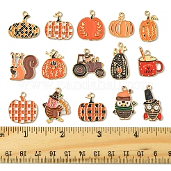 30 stücke 15 arten thanksgiving tag goldene ton legierung emaille anhänger&nbsp;ENAM-FS0002-03