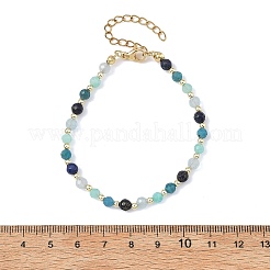 Bracelets ronds à perles facettées en amazonite naturelle&nbsp;BJEW-JB14142