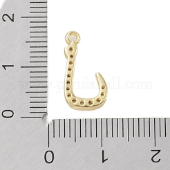 Placage de crémaillère en laiton micro pavé pendentifs en zircone cubique claire&nbsp;KK-A224-03P-G