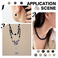 300 pièces 15 styles de perles rondes en pierres précieuses naturelles et synthétiques mélangées&nbsp;G-AR0005-78