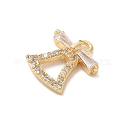 Breloques en laiton micro pavées de zircones cubiques sur le thème de Noël&nbsp;KK-P278-02B-G