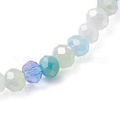 Set di braccialetti elasticizzati con perline di vetro sfaccettato rondelle sfaccettate placcate in 2 colori&nbsp;BJEW-JB10798