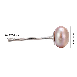 San Valentín presenta para ella 925 aretes de bola de plata esterlina&nbsp;EJEW-D029-4.5mm-1