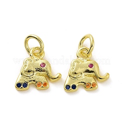 Messing Mikropflaster bunte Zirkonia Charms&nbsp;KK-E068-VF107