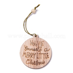 Décorations de pendentif en bois naturel&nbsp;HJEW-XCP0002-01